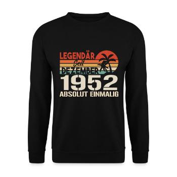 Legendär Seit Dezember 1952 Absolut Einmalig 1952 - Unisex Pullover - Schwarz - Vorne - Alina (178cm) & Michal (187cm)