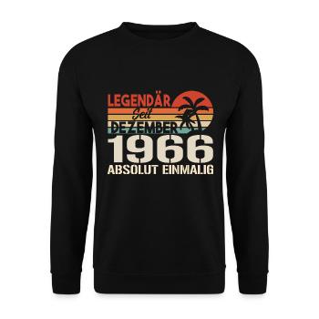 Legendär Seit Dezember 1966 Absolut Einmalig 1966 - Unisex Pullover - Schwarz - Vorne - Alina (178cm) & Michal (187cm)