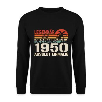 Legendär Seit Dezember 1950 Absolut Einmalig 1950 - Unisex Pullover - Schwarz - Vorne - Alina (178cm) & Michal (187cm)