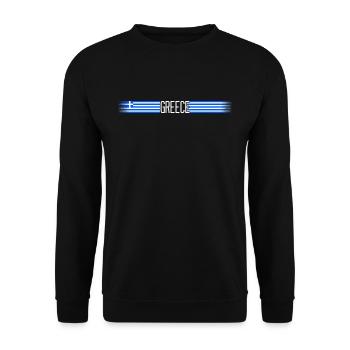 Griechenland Flagge/Banner 004 AllroundDesigns - Unisex Pullover - Schwarz - Vorne - Alina (178cm) & Michal (187cm)