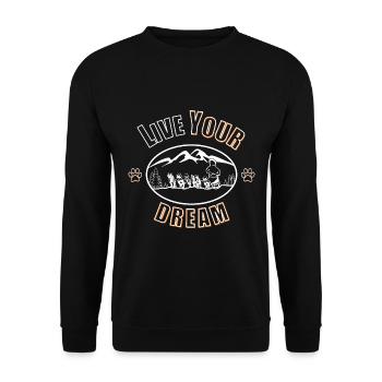 Vivez vos chiens de traîneau de rêve - Sweat-shirt Unisexe - noir - Devant - Alina (178cm) & Michal (187cm)