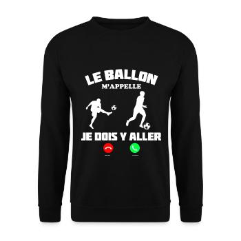 Footballeur Cadeau Citation Foot Homme - Sweat-shirt Unisexe - noir - Devant - Alina (178cm) & Michal (187cm)