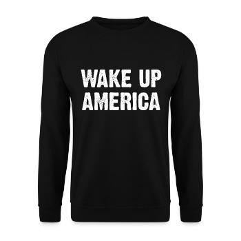 Wake Up America - Unisex Sweatshirt - black - Front - Alina (178cm) & Michal (187cm)