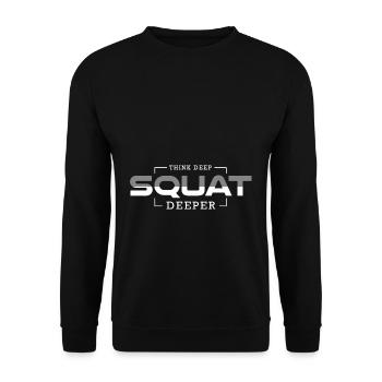 Think Deep Squat Deeper - Premium Design - Sweat-shirt Unisexe - noir - Devant - Alina (178cm) & Michal (187cm)