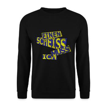Einen scheiss muss ich - vintage - Unisex Pullover - Schwarz - Vorne - Alina (178cm) & Michal (187cm)