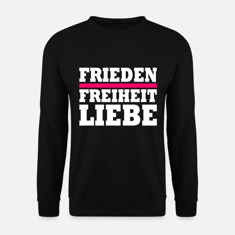 Frieden freiheit liebe - Unisex Pullover - Schwarz