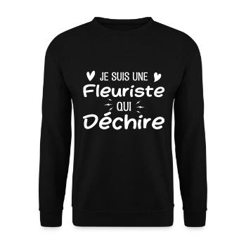 Je Suis une Fleuriste Qui Déchire Humour Cadeau - Sweat-shirt Unisexe - noir - Devant - Alina (178cm) & Michal (187cm)
