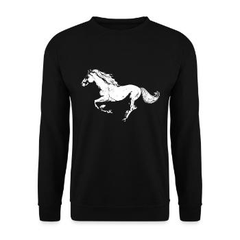 Pferd - Unisex Pullover - Schwarz - Vorne - Alina (178cm) & Michal (187cm)