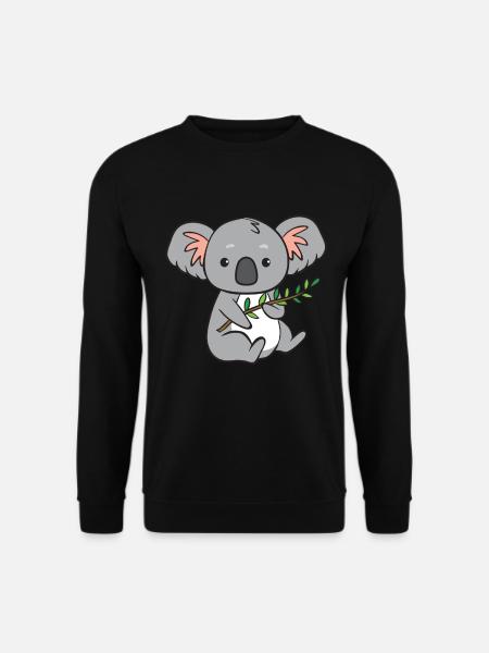 Koala - mit Ast - Unisex Pullover - Schwarz