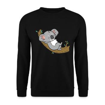 Koala - relaxed on branch - Unisex Sweatshirt - black - Front - Alina (178cm) & Michal (187cm)