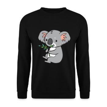 Koala - eats eucalyptus - Unisex Sweatshirt - black - Front - Alina (178cm) & Michal (187cm)