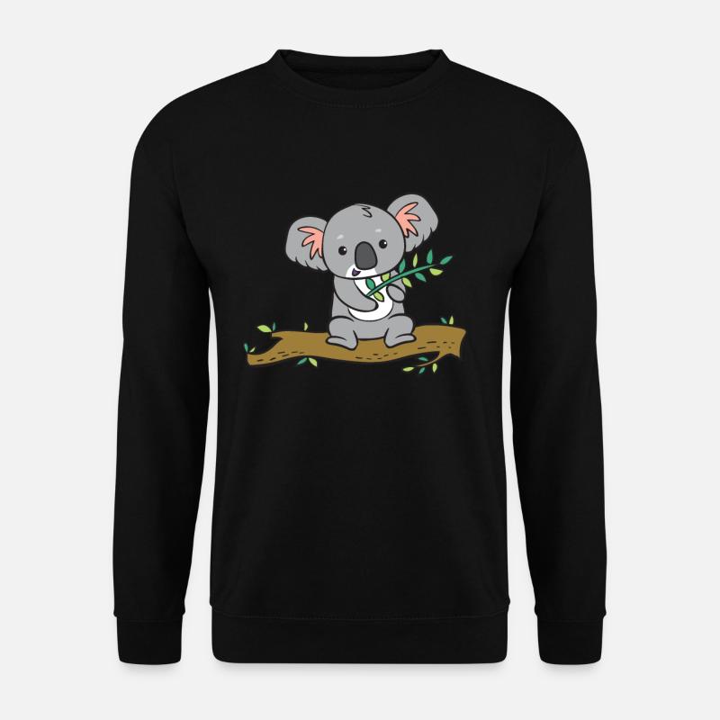 Koala - avec eucalyptus sur arbre - Sweat-shirt Unisexe - noir