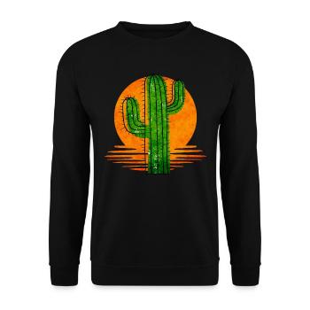 cactus - Unisex Sweatshirt - black - Front - Alina (178cm) & Michal (187cm)