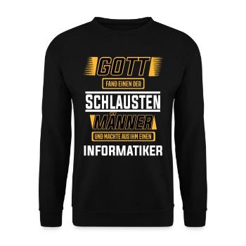 Informatiker, einer der schlausten Männer der Welt - Unisex Pullover - Schwarz - Vorne - Alina (178cm) & Michal (187cm)