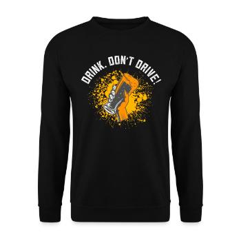Benzinpreise Autofahrer Tankrabatt Drink Bier - Unisex Pullover - Schwarz - Vorne - Alina (178cm) & Michal (187cm)