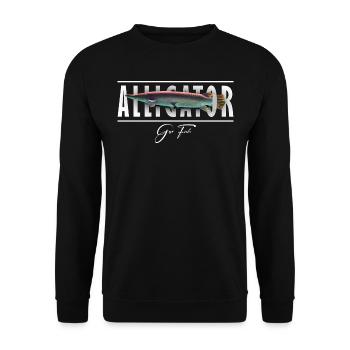 Alligator Gar Monster Fish Keeper - Unisex Sweatshirt - black - Front - Alina (178cm) & Michal (187cm)