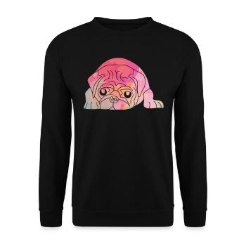 Pug Face - The Cute Companion - Unisex Sweatshirt - black - Front - Alina (178cm) & Michal (187cm)