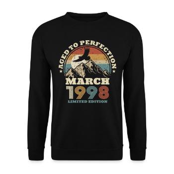 25th birthday - March 1998 - 25 years old - Unisex Sweatshirt - black - Front - Alina (178cm) & Michal (187cm)