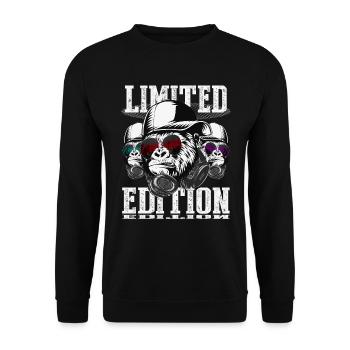 Limited Deluxe Edition DJ Gorilla Design - Unisex Sweatshirt - black - Front - Alina (178cm) & Michal (187cm)