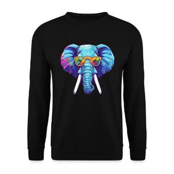 Elephant colorful - Unisex Sweatshirt - black - Front - Alina (178cm) & Michal (187cm)