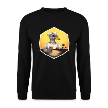 Cowboy Duck - Unisex Sweatshirt - black - Front - Alina (178cm) & Michal (187cm)