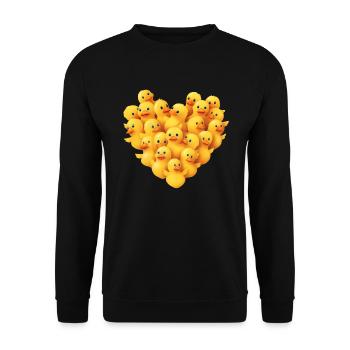Baby duck heart - Unisex Sweatshirt - black - Front - Alina (178cm) & Michal (187cm)