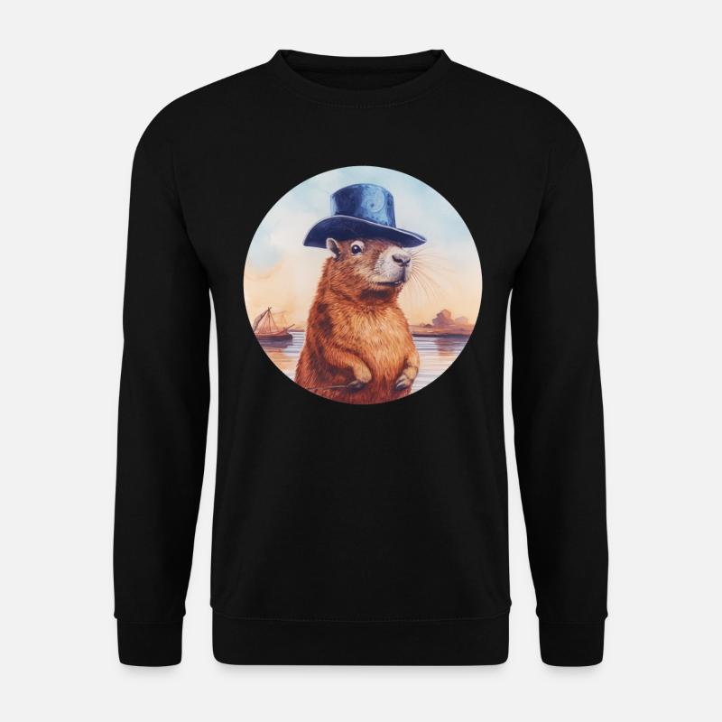 Capybara Cowboy - Sweat-shirt Unisexe - noir
