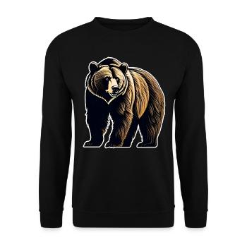 Proud Bear - Unisex Sweatshirt - black - Front - Alina (178cm) & Michal (187cm)