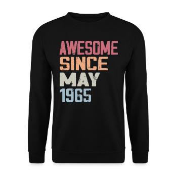 May 1965 Birthday 1965 Retro 1965 May Vintage - Unisex Sweatshirt - black - Front - Alina (178cm) & Michal (187cm)