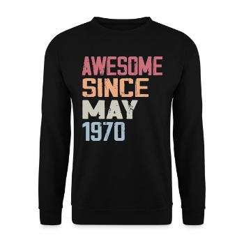 May 1970 Birthday 1970 Retro 1970 May Vintage - Unisex Sweatshirt - black - Front - Alina (178cm) & Michal (187cm)