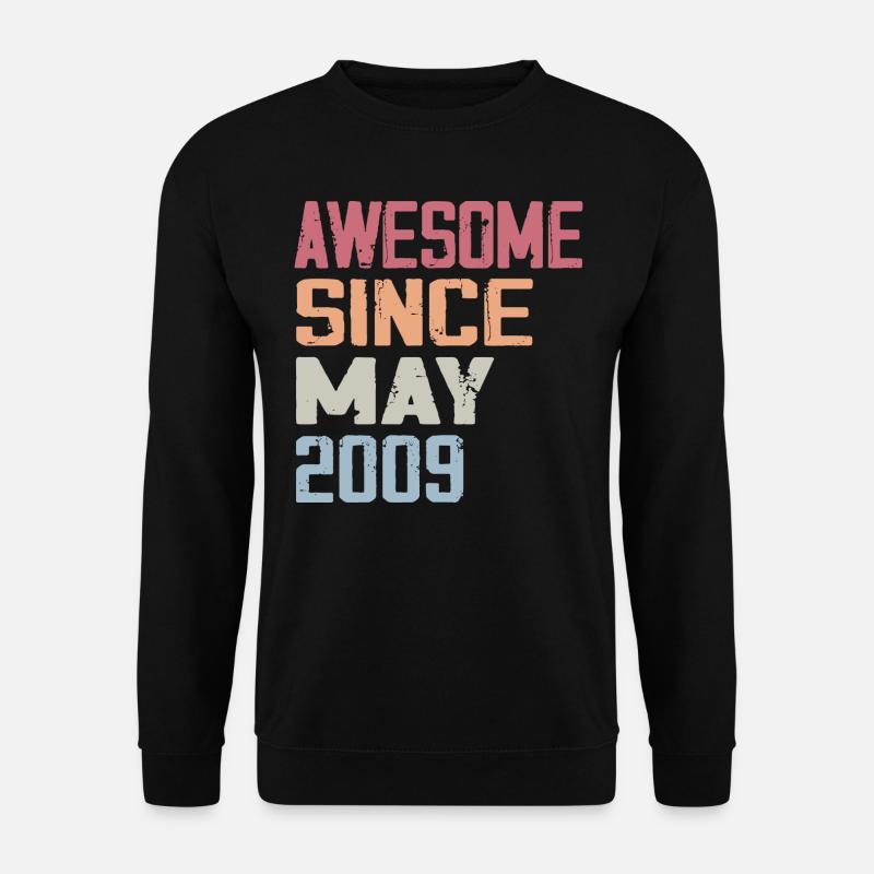 Mai 2009 Geburtstag 2009 Retro 2009 Mai Jahrgang - Unisex Pullover - Schwarz