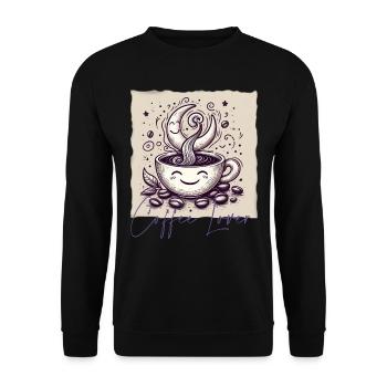 Coffee - Unisex Pullover - Schwarz - Vorne - Alina (178cm) & Michal (187cm)