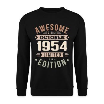 Legende Seit Oktober 1954 Geburtstag Oktober 1954 - Unisex Pullover - Schwarz - Vorne - Alina (178cm) & Michal (187cm)