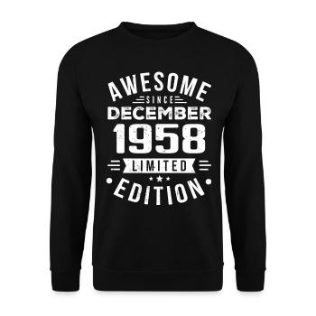 Cadeau d’anniversaire né en décembre 1958 - Sweat-shirt Unisexe - noir - Devant - Alina (178cm) & Michal (187cm)