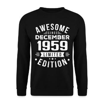 Cadeau d’anniversaire né en décembre 1959 - Sweat-shirt Unisexe - noir - Devant - Alina (178cm) & Michal (187cm)
