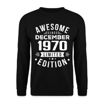Cadeau d’anniversaire né en décembre 1970 - Sweat-shirt Unisexe - noir - Devant - Alina (178cm) & Michal (187cm)