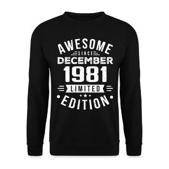 Cadeau d’anniversaire né en décembre 1981 - Sweat-shirt Unisexe - noir - Devant - Alina (178cm) & Michal (187cm)