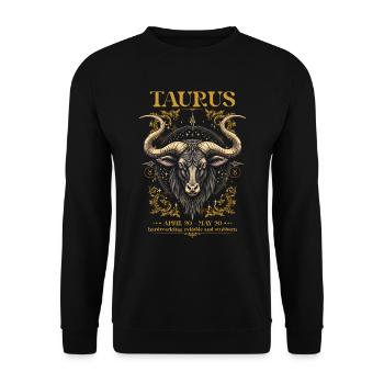 Taurus Zodiac Sign - Unisex Sweatshirt - black - Front - Alina (178cm) & Michal (187cm)