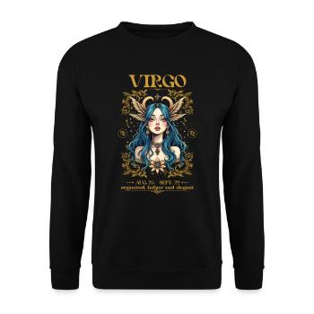 Virgo Zodiac Sign - Unisex Sweatshirt - black - Front - Alina (178cm) & Michal (187cm)