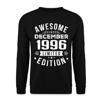 Birthday Gift born in December 1996 - Unisex Sweatshirt - black - Front - Alina (178cm) & Michal (187cm)