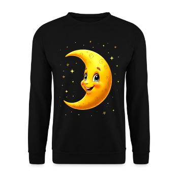 Moon Costume Pajamas Stars Carnival Carnival - Unisex Sweatshirt - black - Front - Alina (178cm) & Michal (187cm)