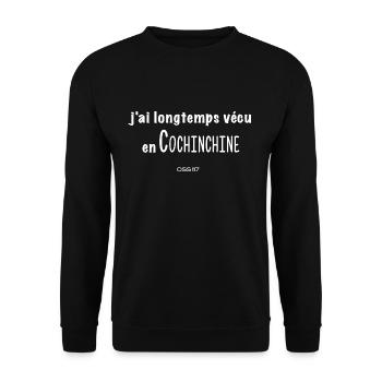 J'ai longtemps vécu en Cochinchine oss117 citation - Sweat-shirt Unisexe - noir - Devant - Alina (178cm) & Michal (187cm)