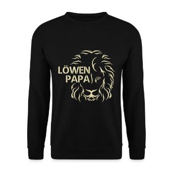 Löwenpapa für Pap Vatertagsgeschenk - Unisex Pullover - Schwarz - Vorne - Alina (178cm) & Michal (187cm)