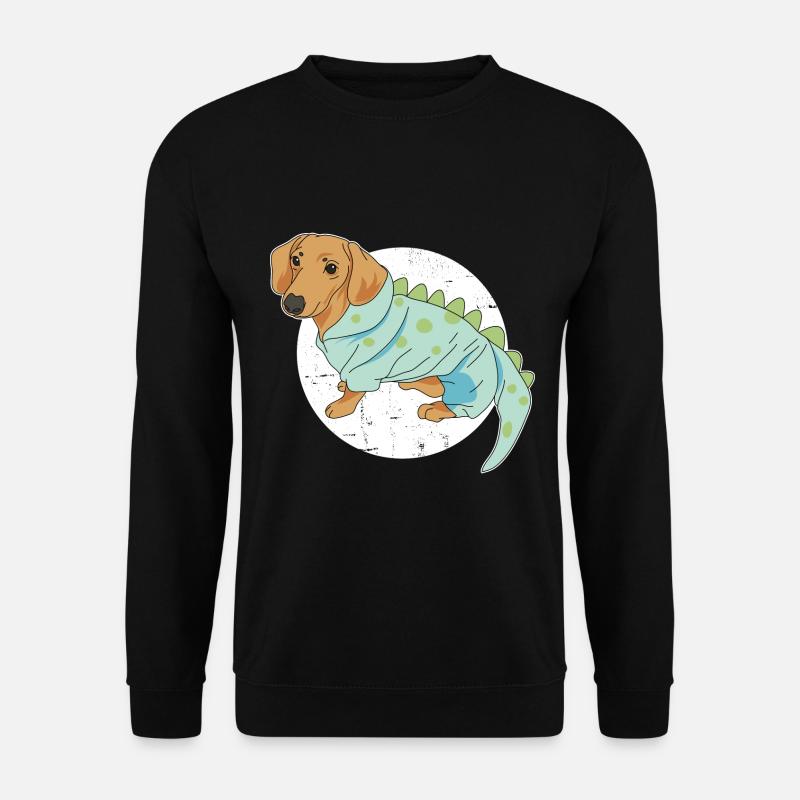 Teckel en costume de dinoko - Sweat-shirt Unisexe - noir