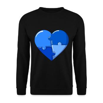 Autism heart Blue Puzzle - Unisex Pullover - Schwarz - Vorne - Alina (178cm) & Michal (187cm)