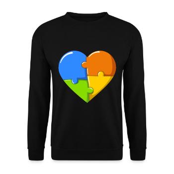 Autism heart colorful - Unisex Pullover - Schwarz - Vorne - Alina (178cm) & Michal (187cm)