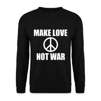 Make love not war - Unisex Sweatshirt - black - Front - Alina (178cm) & Michal (187cm)
