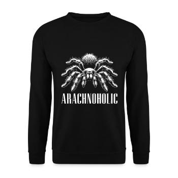 Arachnoholic big hairy tarantula silhouette - Unisex Sweatshirt - black - Front - Alina (178cm) & Michal (187cm)