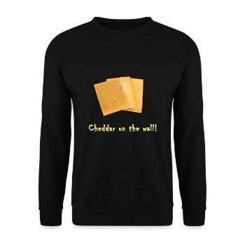 Cheddar on the wall Cheese Cheese Rock Music - Unisex Sweatshirt - black - Front - Alina (178cm) & Michal (187cm)