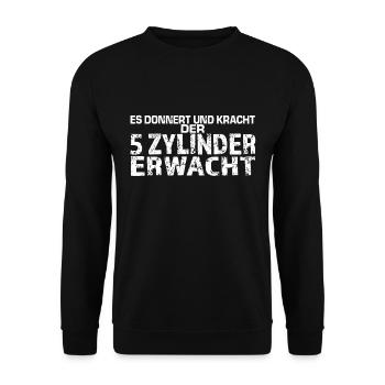 5 CYLINDER POWER - Unisex Sweatshirt - black - Front - Alina (178cm) & Michal (187cm)